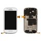 Дисплей для Samsung I8190 Galaxy S3 mini, білий, Оригінал (переклеєне скло)