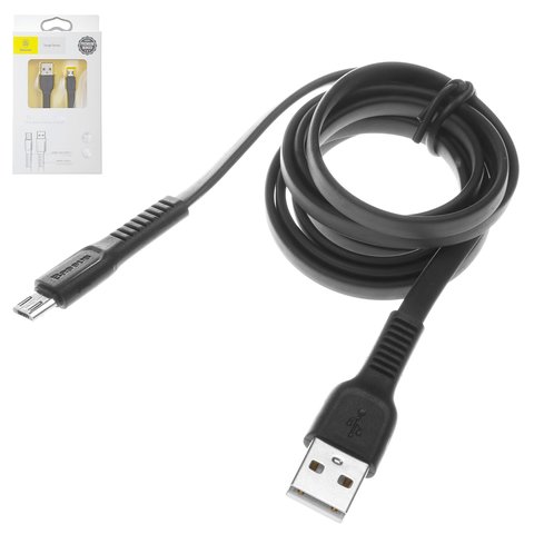 USB кабель Baseus Tough, USB тип A, micro USB тип B, 100 см, 2 A, чорний, #CAMZY B01