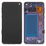 Дисплей для Samsung G970 Galaxy S10e, черный, с рамкой, Оригинал (переклеено стекло)