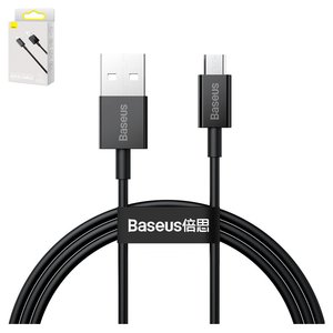 USB кабель Baseus Superior, USB тип A, micro USB тип B, 100 см, 2 A, черный, силиконовый, #CAMYS 01