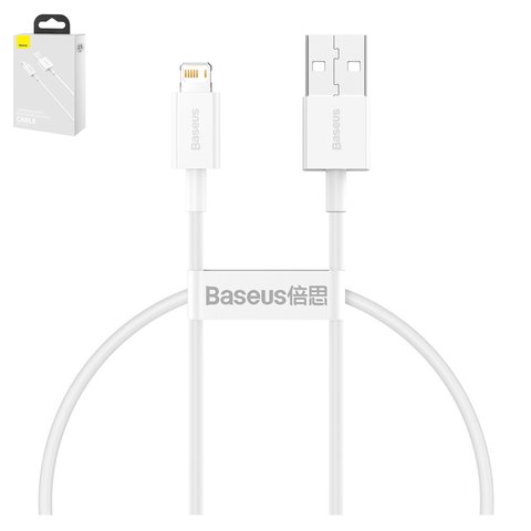 USB кабель Baseus Superior, USB тип A, Lightning, 25 см, 2,4 А, білий, #CALYS 02
