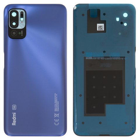 Задня панель корпуса для Xiaomi Redmi Note 10 5G, синя, із склом камери, nighttime blue