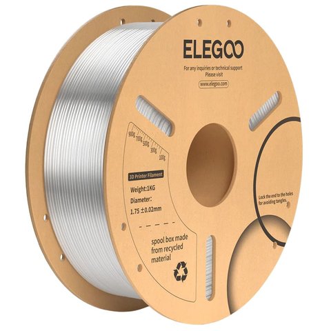 Филамент ELEGOO PLA+, прозрачный clear , 1 кг