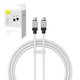 USB кабель Baseus Coolplay Series, 2xUSB тип-C, 100 см, 100 Вт, білий, силіконовий, #CAKW000202