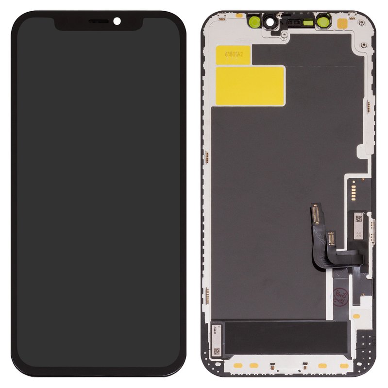 Дисплей для iPhone 12, iPhone 12 Pro, чорний, з рамкою, Copy, (TFT