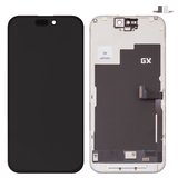 Дисплей для iPhone 15 Pro, чорний, з рамкою, High Copy, без мікросхеми, (AMOLED), GX OEM soft, 120Hz