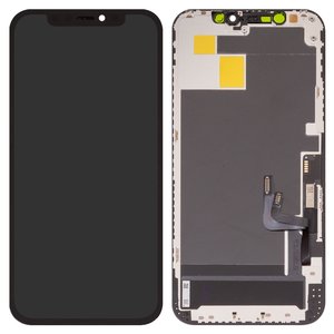 Дисплей для iPhone 12, iPhone 12 Pro, черный, с рамкой, High Copy, без ошибки, OLED , DD OLED OEM soft, diagnosable