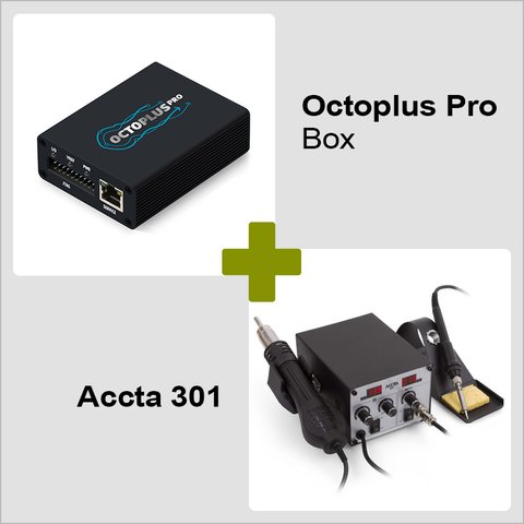 Программатор Octoplus Pro Box + Термовоздушная паяльная станция Accta 301 220В 