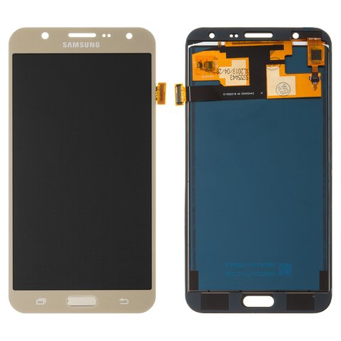 Pantalla LCD puede usarse con Samsung J700 Galaxy J7, dorado, sin ajuste de brillo, sin marco, Copy, TFT 