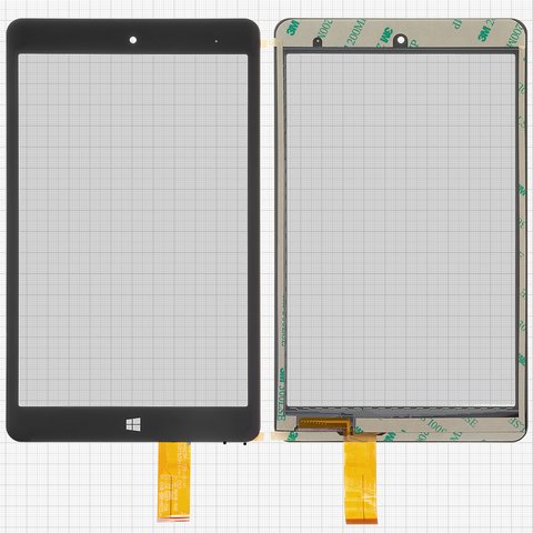 Touchscreen compatible with China Tablet PC 8"; Chuwi Hi8, black, 121 mm, 51 pin, 211 mm, capacitive, 8"  #HSCTP 489 8 PB80JG2296