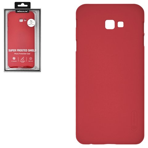 Case Nillkin Super Frosted Shield compatible with Samsung J415 Galaxy J4+, red, with support, matt, plastic  #6902048166844