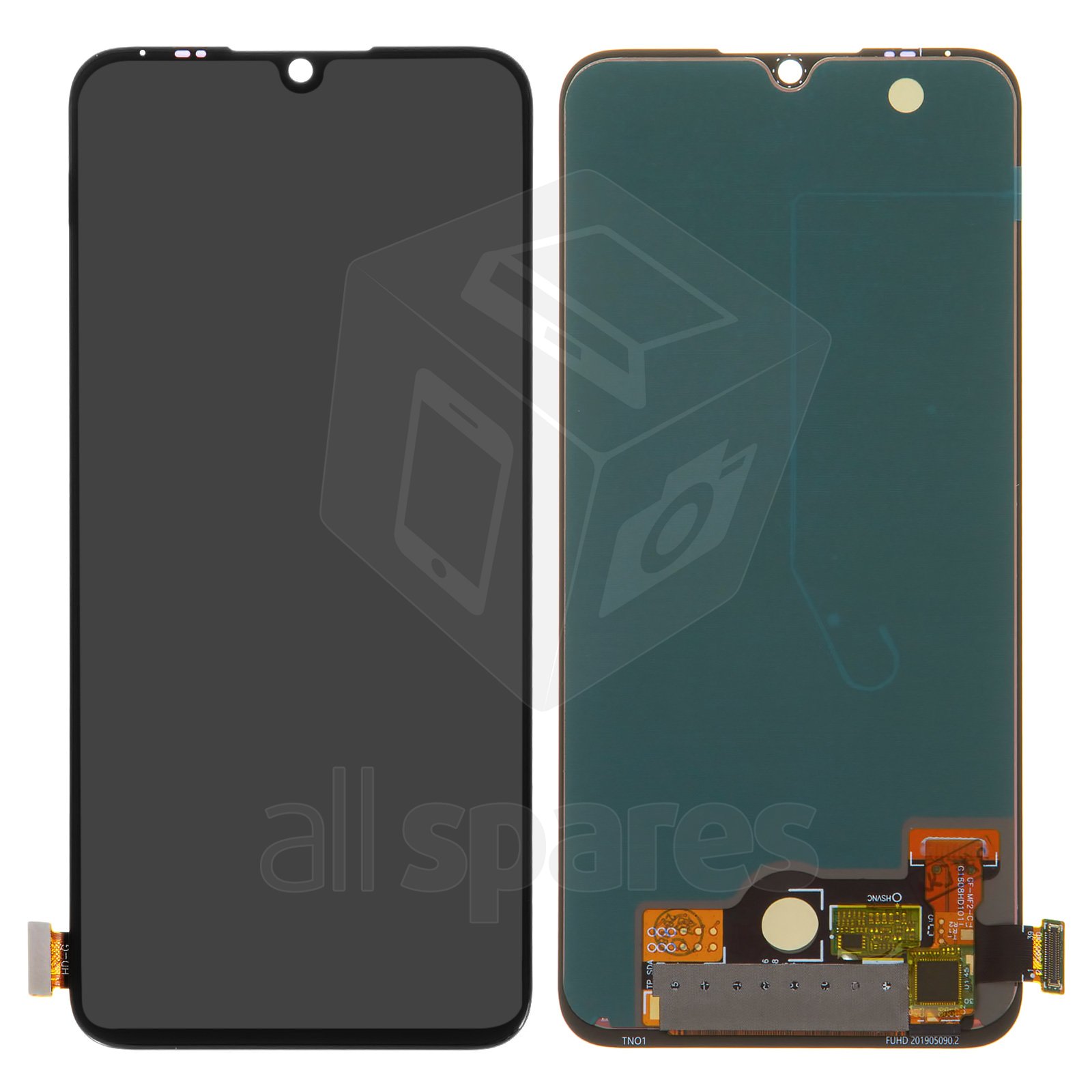 LCD compatible with Xiaomi Mi A3, Mi CC9e, (black, with touchscreen