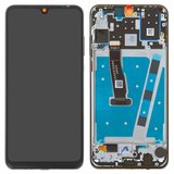 LCD compatible with Huawei P30 Lite, (black, with frame, High Copy, (48 MP))