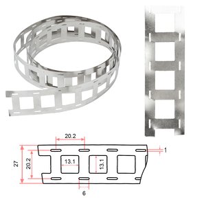 Cinta de níquel para soldar baterías 18650 2P, 0.2 mm, 20.2 mm, 1 m, acero niquelado