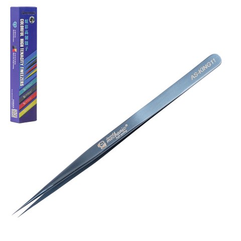 Mounting Tweezers Mechanic AS KING11, straight, 140 mm, blue 