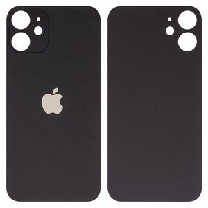 Housing Back Cover compatible with iPhone 12 mini, black, big hole 