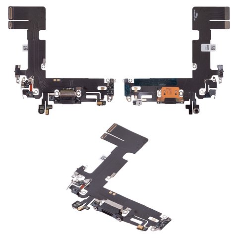 Flat Cable compatible with iPhone 13, charge connector, black, with microphone, HC 