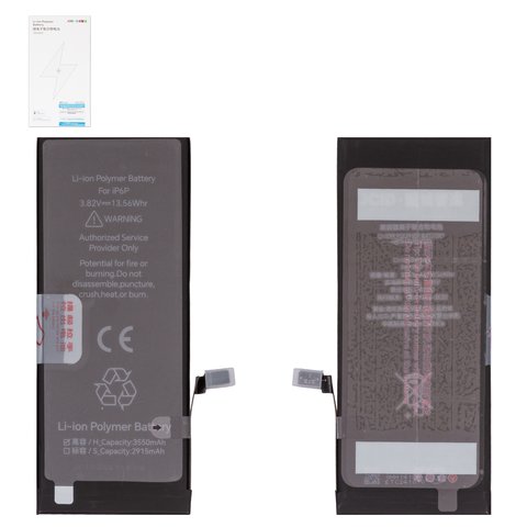 Battery JCID compatible with Apple iPhone 6 Plus, Li Polymer, 3.82 V, 3550 mAh, High Capacity 