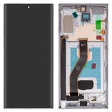 Pantalla LCD puede usarse con Samsung N975F Galaxy Note 10 Plus, plateado, con marco, High Copy, (OLED)