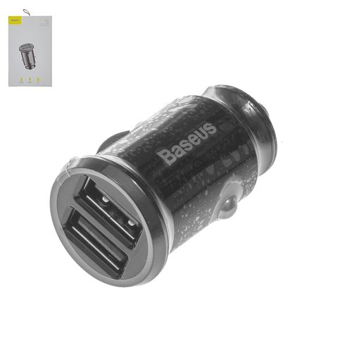 Автомобильное зарядное устройство Baseus C8 K, 12 В, 2 USB выходы 5В 3.1А , черное, #CCALL ML01
