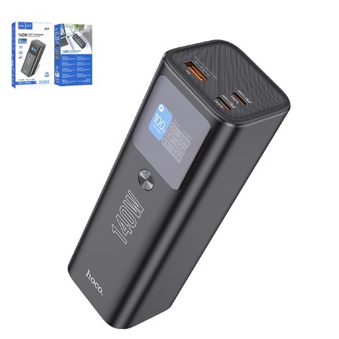 Power bank Hoco Q17, 25000 мАч, 140 Вт, черный, Power Delivery PD , #6942007602075