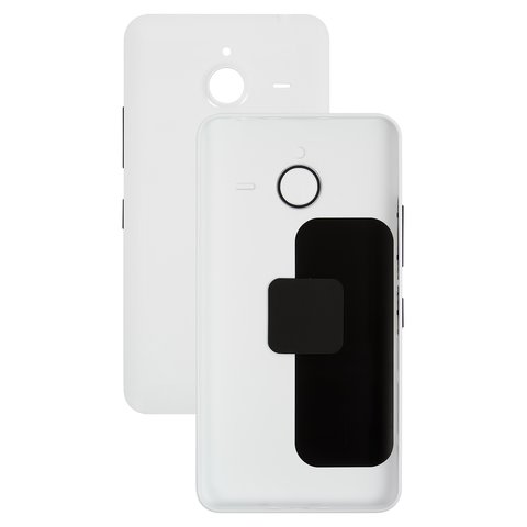 Housing Back Cover compatible with Microsoft Nokia  640 XL Lumia Dual SIM, white, with side button 