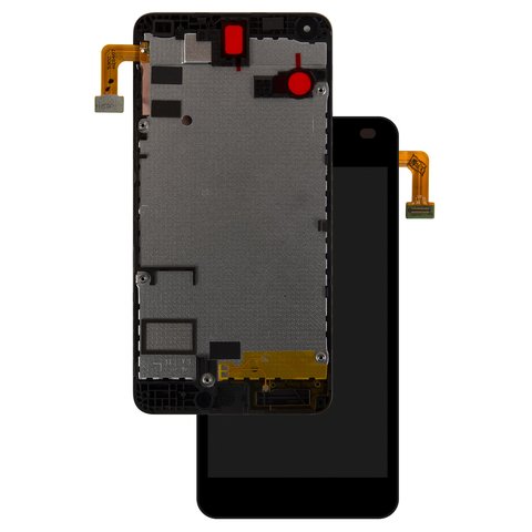 LCD compatible with Microsoft Nokia  550 Lumia, black, with frame 