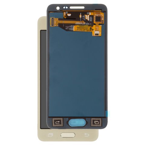 LCD compatible with Samsung A300 Galaxy A3, golden, without adjustment of light, without frame, Copy, TFT  