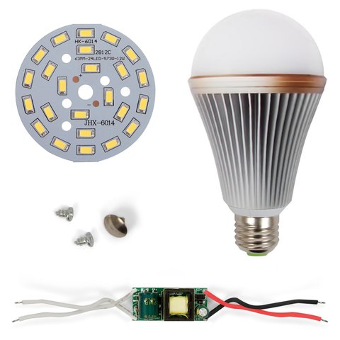 LED Light Bulb DIY Kit SQ Q24 12 W cold white, E27 , Dimmable