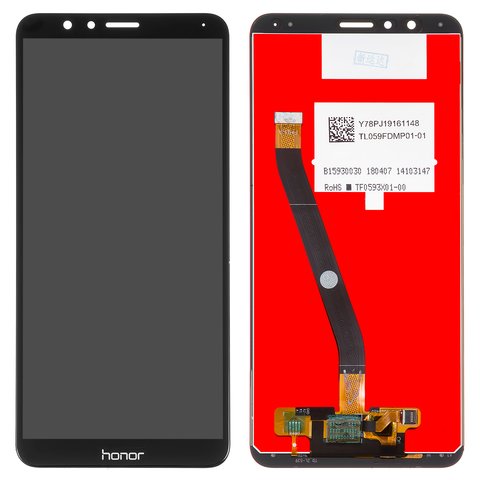 LCD compatible with Huawei Honor 7X, black, Logo Honor, without frame, Original PRC , BND L21 