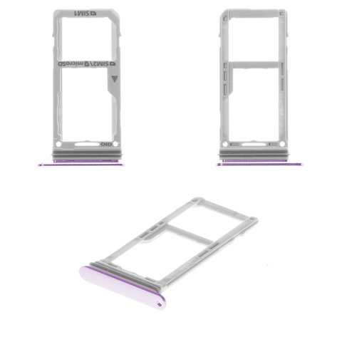 SIM Card Holder compatible with Samsung N950FD Galaxy Note 8 Duos, purple, with MMC holder 