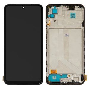 LCD compatible with Xiaomi Poco M5s, Redmi Note 10, Redmi Note 10S, black, with frame, High Copy, with wide edge, OLED  