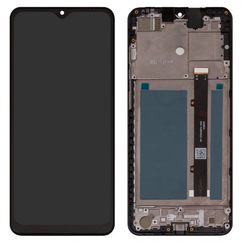LCD compatible with ZTE Blade A53 Pro, black, with frame, Original PRC