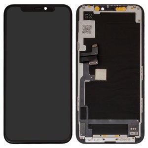 LCD compatible with iPhone 11 Pro, black, with frame, HC, without IC, OLED , GX OEM hard 