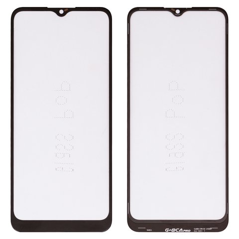 Housing Glass G+OCA PRO compatible with Samsung A037G Galaxy A03s, with OCA film, black, 162x72 mm 