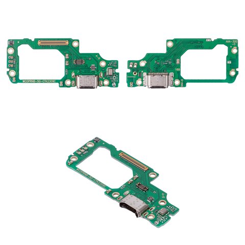 Flat Cable compatible with Oppo Reno 8 5G, charge connector, with microphone, with components, Copy, charging board