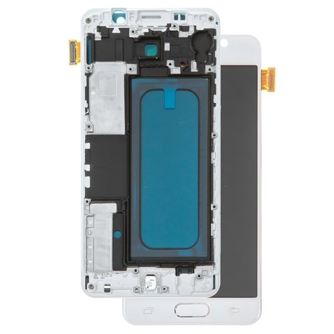 Pantalla LCD puede usarse con Samsung A310 Galaxy A3 2016 , blanco, con ajuste de brillo, con marco, Copy, TFT 