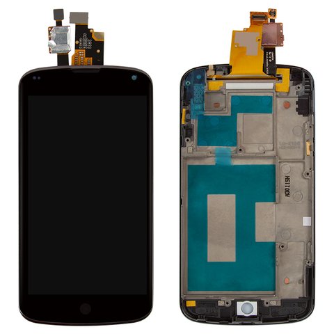 Pantalla LCD puede usarse con LG E960 Nexus 4, negro, con marco, Original PRC 