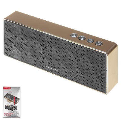 Altavoz inalámbrico portátil Konfulon K5, dorada, con cable micro USB Tipo B