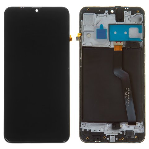 Pantalla LCD puede usarse con Samsung A105 Galaxy A10, negro, con marco, Original, empaque industrial, #GH82 20227A GH82 20322A GH82 19367A