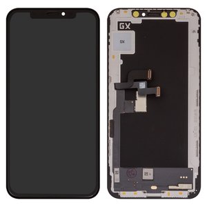 Pantalla LCD puede usarse con iPhone XS, negro, con marco, HC, OLED , GX OEM hard