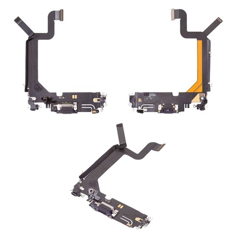 Cable flex puede usarse con iPhone 14 Pro Max, del conector de carga, morado, con micrófono, con componentes, Original PRC , deep purple