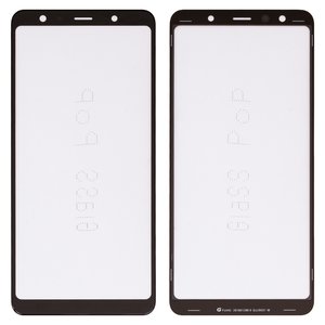 Vidrio de carcasa G+OCA PRO puede usarse con Samsung A750F Galaxy A7 2018 , con película OCA, negro