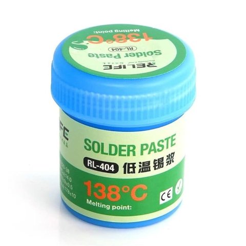 Pasta BGA RELIFE RL 404, Sn 42%, Bi 58%, 138 °C, 40 g