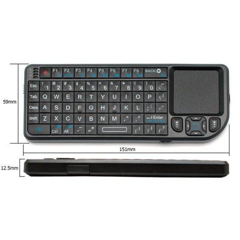 Беспроводная мини клавиатура с тачпадом черная 
