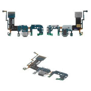 Шлейф для Samsung G955F Galaxy S8 Plus, конектора зарядки, з мікрофоном, Original PRC 