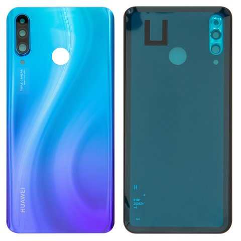 Задняя панель корпуса для Huawei P30 Lite, синяя, со стеклом камеры, 48 Мп