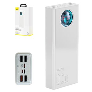 Power bank Baseus Amblight, 30000 мАг, 65 Вт, білий, Power Delivery PD , #PPLG A02