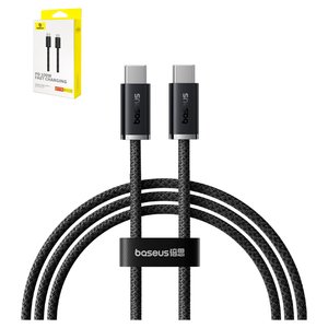 USB кабель Baseus Dynamic 3 Series, 2xUSB тип C, 100 см, 100 Вт, чорний, в нейлоновому обплетенні, #P10367000111 00