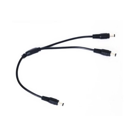 Кабель живлення для медіаконвертерів, розгалужувач для роутера, чорний, DC 5.5x2.5 to 2 DC 5.5x2.5, 0.5m